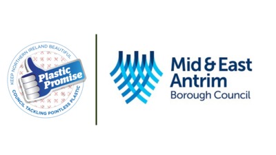 Plastic Promise and Mid and East Antrim Council logos
